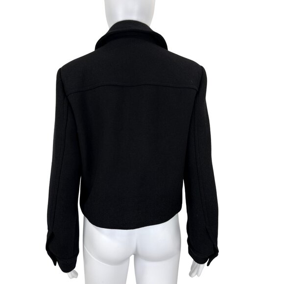 Zara Black Cropped Wool-Blend Button-Up Jacket – Size S - Picture 7 of 10